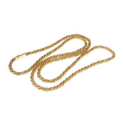 18ct Yellow Gold Fancy Twisted Rope Chain, 54g