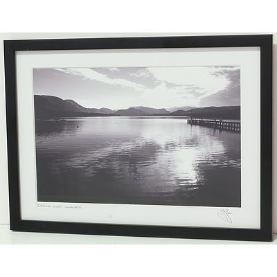 Two Signed Photographs and Two Framed Textiles