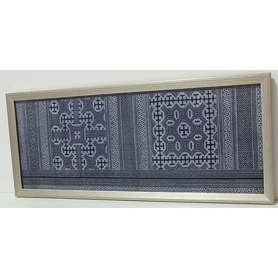 Two Signed Photographs and Two Framed Textiles