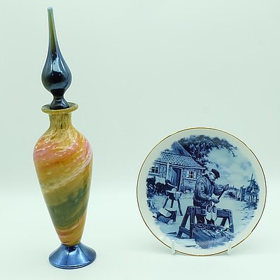 Grant Donaldson Gordon Studio Perfume Bottle and Delft Holand Plate