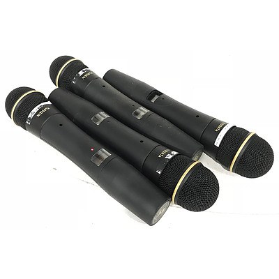 EV N/D267a Dynamic Microphones with Handheld Transmitters - Lot of 4