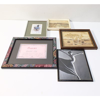 Thai Rubbing, Kath MacAdam Bush Scene, Bark Collages and Offset Prints