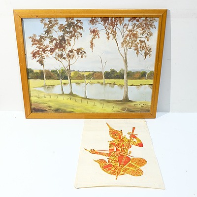 Thai Rubbing, Kath MacAdam Bush Scene, Bark Collages and Offset Prints