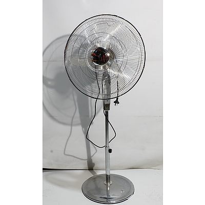 Mixed Lot of Homeware Items including Lamp, Standing Fan, Walking Stick, Vases, and Offset Prints