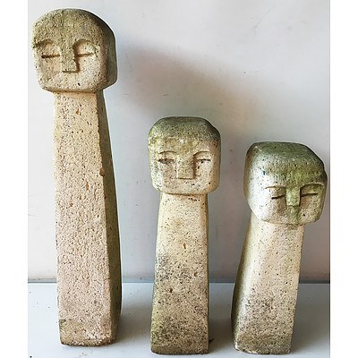 Three Cast Composite Garden Sculptures