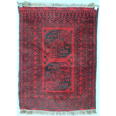Small Afghan Hand Knotted Wool Pile Rug