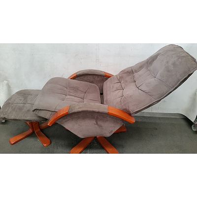 Swivel Recliner Armchairs - Lot of Two