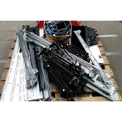 Bulk Lot of Assorted Server Rack Rails & Parts