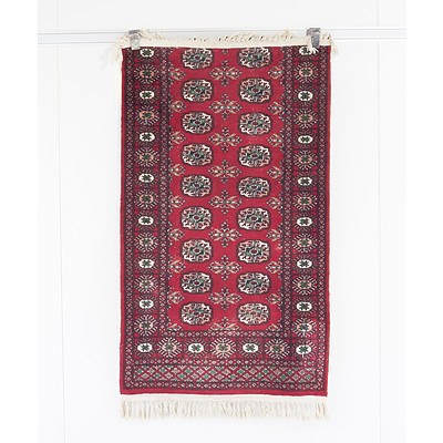 Small Hand Knotted Easter Wool Pile Bokhara Rug