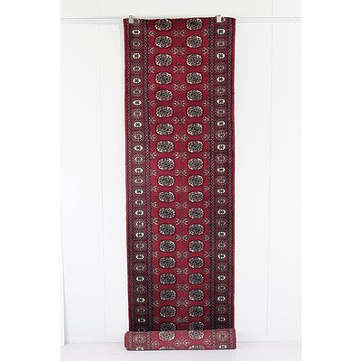 Hand Knotted Eastern Wool Pile Bokhara Runner