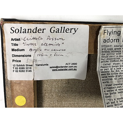 Clifford Possum Tjapaltjarri (c1932-2002) Snake Dreaming, Acrylic on Canvas