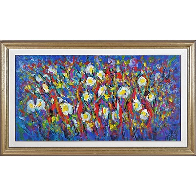 Pro Hart (1928-2006) Autumn Show, Oil on Board