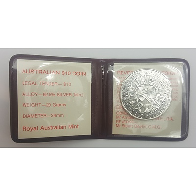 1982 Commonwealth Games Uncirculated $10 Coin in Original RAM Flip