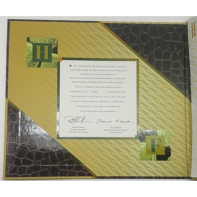 Commemorative Note and Stamp Portfolio - Howard Florey limited edition 1134 of 3500