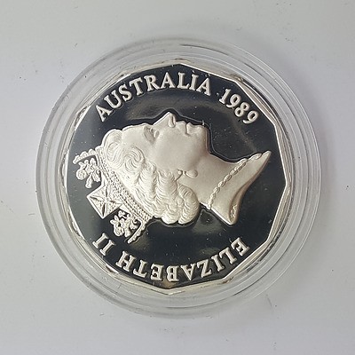 1989 Sterling Silver Masterpieces in Silver Gem Uncirculated Fifty Cent Coin - Silver Jubilee