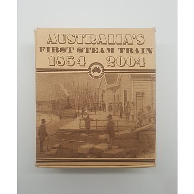 2004 Perth Mint Australia's First Steam Train Proof Coin - Minted in Pure Silver