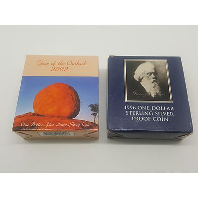 Two Royal Australian Mint Fine Silver One Dollar Proof Coins