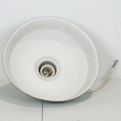 Vintage Industrial Green Enamelled Metal Warehouse Light Shade