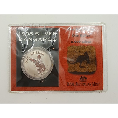 Bullion Coin 1995 Silver Kangaroo with One Troy Ounce of Pure Silver