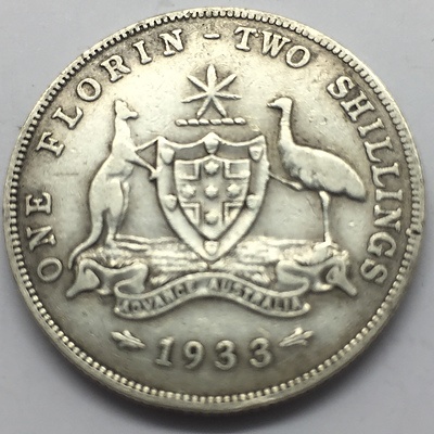 Key Date Scarce 1933 Australian Florin