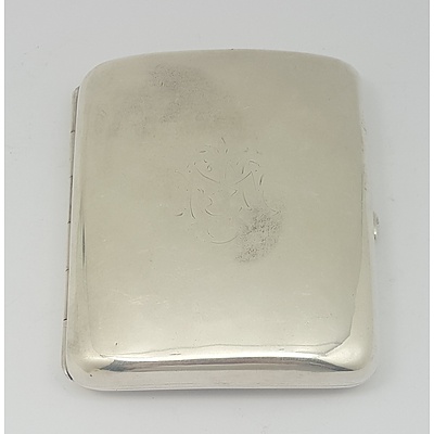 Sterling Silver Cigarette Card Case, London 1916 Approx. 85grams
