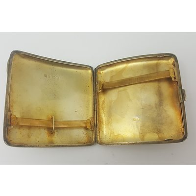 Sterling Silver Cigarette Card Case, Birmingham 1923 Approx. 118grams