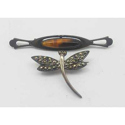 Two Vintage Sterling Silver Brooches