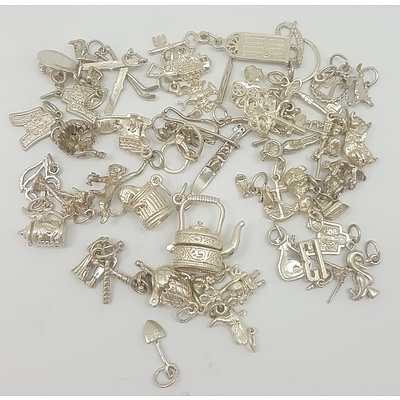 Quantity of over 30 New Sterling Silver Charms