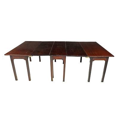 18th Century English Jamaican Mahogany Gateleg Dining Table with Two Later Matching Detachable End Tables