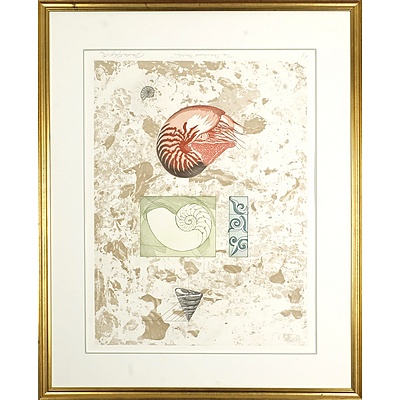 GRIFFITH, Pamela (b.1943) 'The Chambered Nautilus' Coloured Etching Artist's Proof