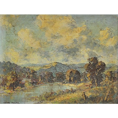 Henri R NOLTE, 'Upper Burragorang Valley,' Oil on Board