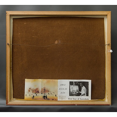 AGUILAR-AGON, Jorge (Spanish b.1936) 'Market Scene' Oil on Canvas