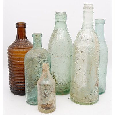 Group of Antique and Vintage Bottles Dug up in the Otways