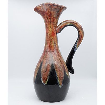 Retro French Gaubier Glazed Water Pitcher Circa 1970's