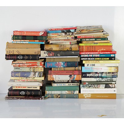 Large Group of Military Books, Including WWI, WWII, Vietnam and More, Inlcuding Set of Charley’s War Graphic Novels 