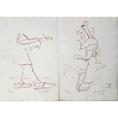 Martin Jonas (Yugoslavian, 1924-1996) Portfolio of Six Lithographs Edition 31/100