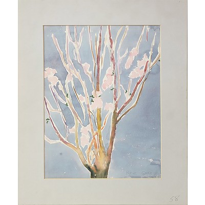 Nene Gare (1919-94) Cherry Blossom Watercolour