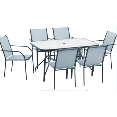 Gibson Seven Piece Aluminium Outdoor Setting - Brand New