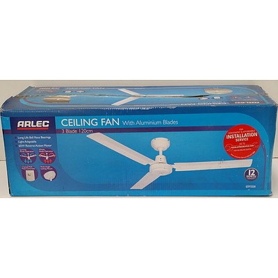 Arlec Three Blade 120cm Ceiling Fans - Lot of Two - Brand New
