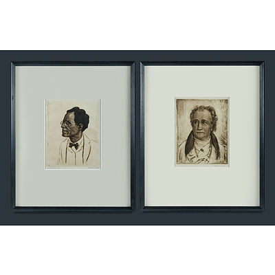 MICHL, Ferdinand (Czech 1877-1951) (2) Two Composers incl Gustav Mahler etc. Etching