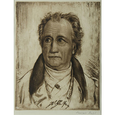 MICHL, Ferdinand (Czech 1877-1951) (2) Two Composers incl Gustav Mahler etc. Etching