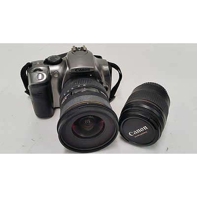 Canon EOS 300D 6.3 Megapixel Digital Camera with Two Lenses