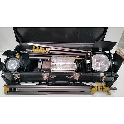 Lowel Lighting Kits With Accessories and Road Cases - Lot of Two