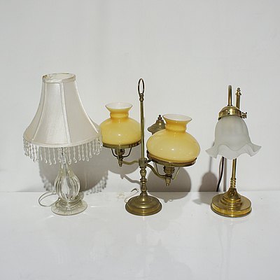 Three Vintage Table Lamps
