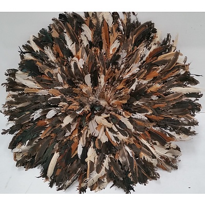 Wall Mount Bird Feather Montage