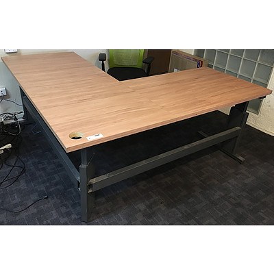 Laminate Height Adjustable Corner Office Desk