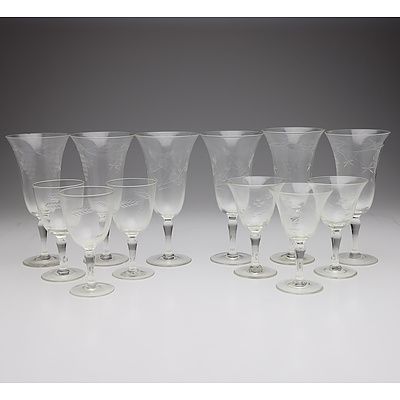 Collection of Stem Glassware, Assorted Branded Glassware, and Decanter