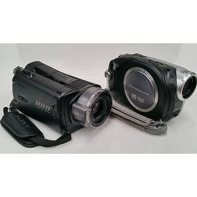 Sony DCR-DVD653E and HDR-SR7E Handycam Camcorders - Lot of Two