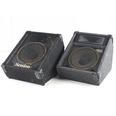 One Electric Factory EV 300W Foldback Speaker and One Session 300W Foldback Speaker