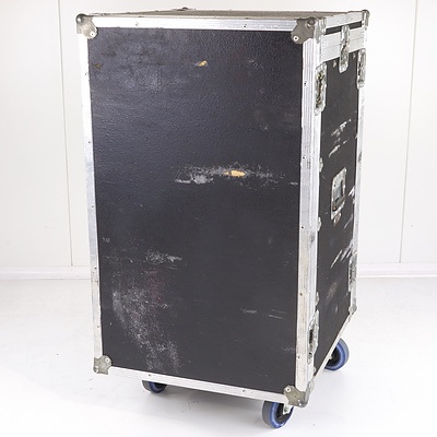 Hard Case Rack Mount with Dynacord PowerMate 1000, Shure Diversity Receiver, DBX 166XL Compressor and More